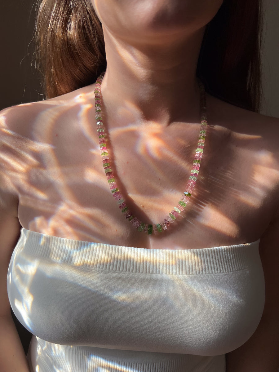 Tourmaline Faceted Bolts Necklace