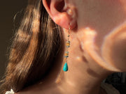 Turquoise Dangle Earrings with Aquamarines and Citrines