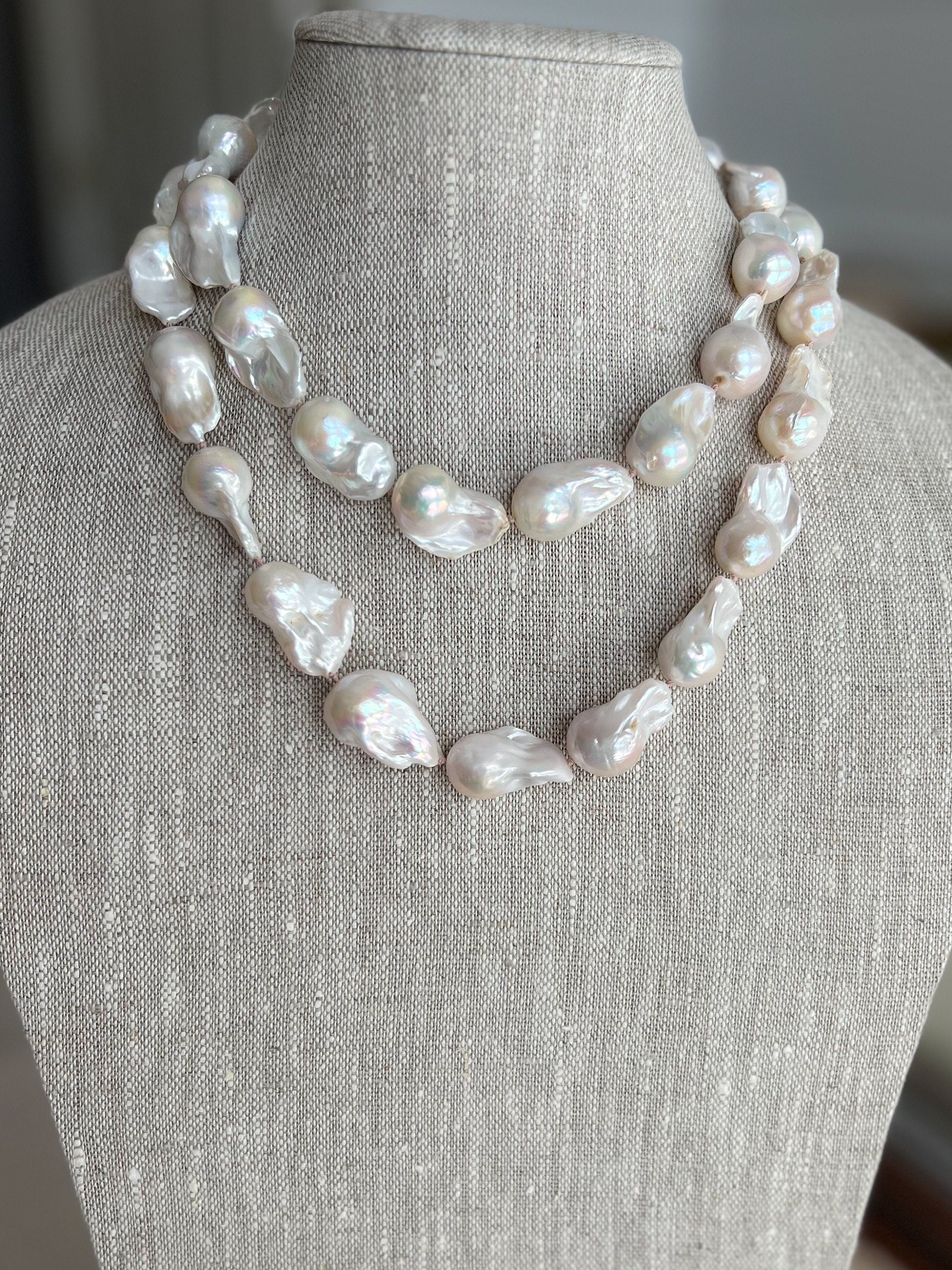 Long Baroque Pearl Necklace