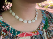 White Jade and Gold Bead Necklace