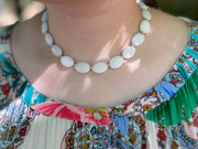 White Jade and Gold Bead Necklace