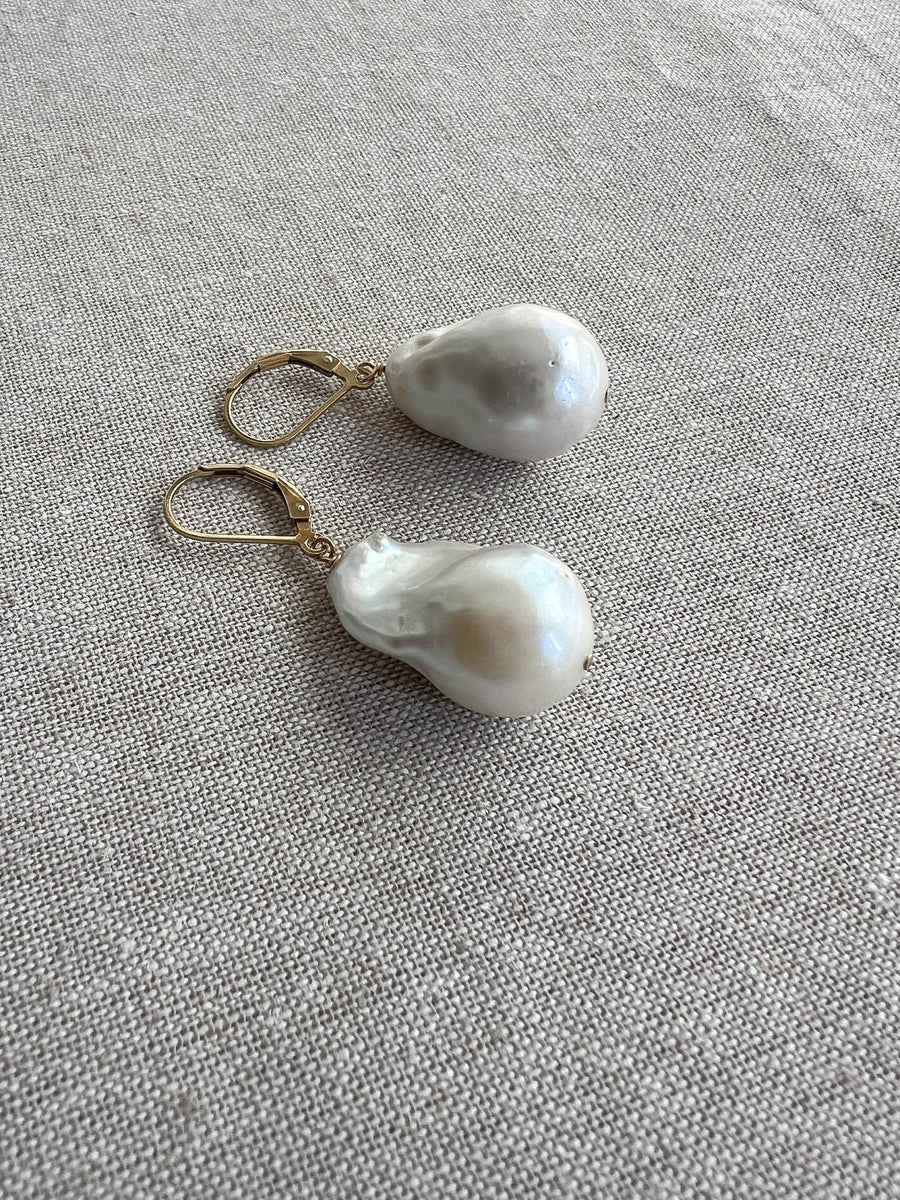 Baroque Pearl Drop Earrings, Freshwater Baroque Pearls, Classic Earrings, All Season Jewelry, June Birthstone, Gift for Her, Mother's Day