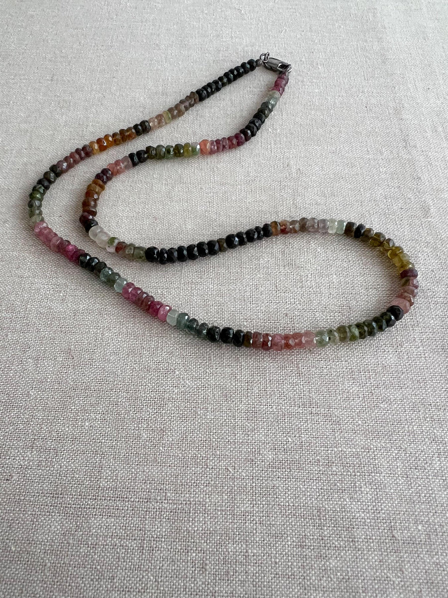 Men's Tourmaline Necklace, Unisex Tourmaline Necklace, Gemstone Necklace, Gift for Him, Boho Style, October Birthstone, Handmade