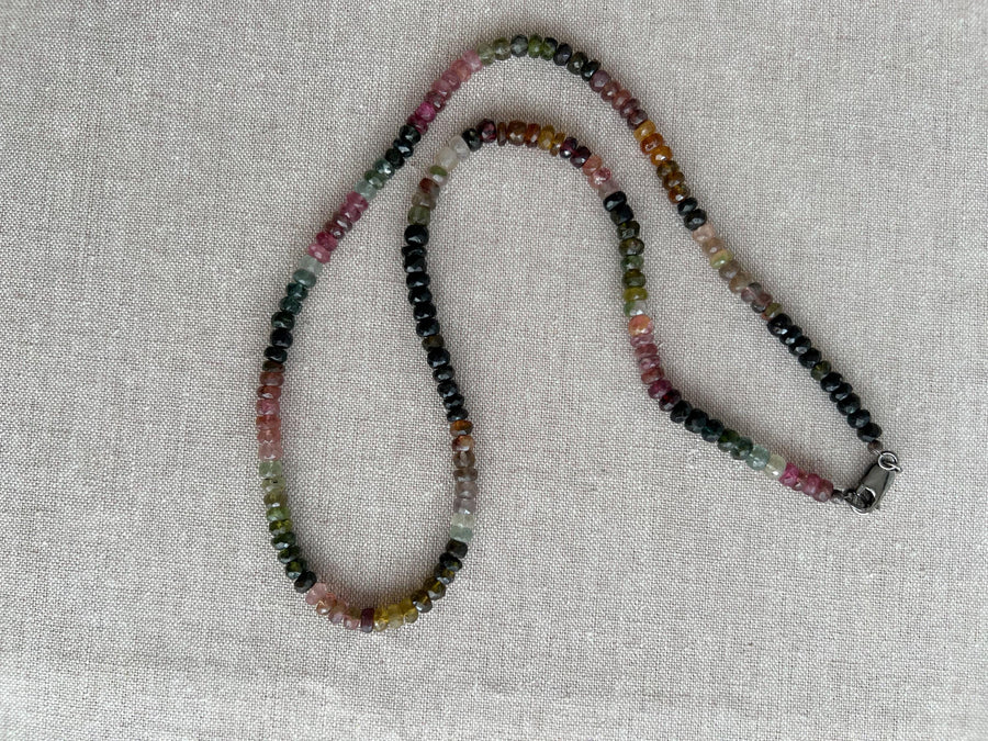Men's Tourmaline Necklace, Unisex Tourmaline Necklace, Gemstone Necklace, Gift for Him, Boho Style, October Birthstone, Handmade