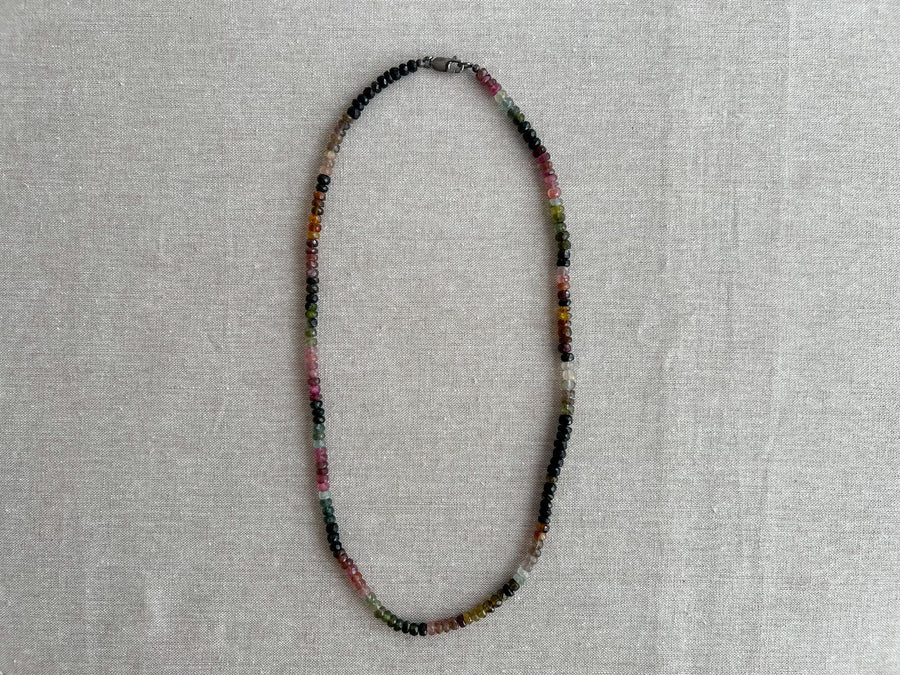 Men's Tourmaline Necklace, Unisex Tourmaline Necklace, Gemstone Necklace, Gift for Him, Boho Style, October Birthstone, Handmade