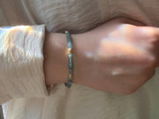 Blue Zircon Bracelet: Handmade Gemstone Bracelet with 14k Gold Accents