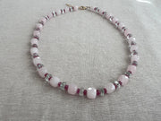 Rose Quartz Necklace: Prasiolite & Ruby Gemstone Boho Jewelry