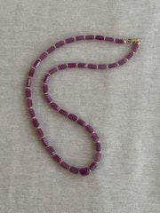 Ruby Necklace with Gold Accents: July Birthstone, Boho Gemstone Jewelry