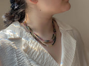 Tourmaline Triple Strand Necklace:  AAA Quality, 14k Gold Filled clasp, Statement Necklace, Classic Style