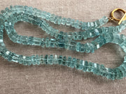 Aquamarine Bolts Necklace: Faceted Gemstone Bolts, 14k Gold Filled Clasp