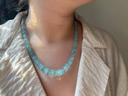 Aquamarine Bolts Necklace: Faceted Gemstone Bolts, 14k Gold Filled Clasp