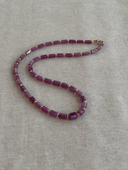 Ruby Necklace with Gold Accents: July Birthstone, Boho Gemstone Jewelry