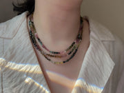 Tourmaline Triple Strand Necklace:  AAA Quality, 14k Gold Filled clasp, Statement Necklace, Classic Style