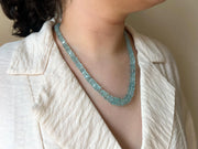 Aquamarine Bolts Necklace: Faceted Gemstone Bolts, 14k Gold Filled Clasp