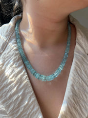 Aquamarine Bolts Necklace: Faceted Gemstone Bolts, 14k Gold Filled Clasp