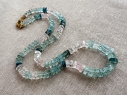 Morganite Aquamarine Gemstone Necklace: Hand Knotted Boho Jewelry, March Birthstone