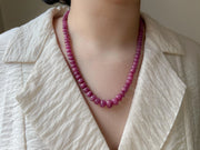 Ruby Roundel Necklace: Hand Knotted Gemstones, 14k Gold Filled Clasp