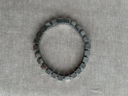 Silver Hematite Cube Bracelet: Unisex Boho Jewelry