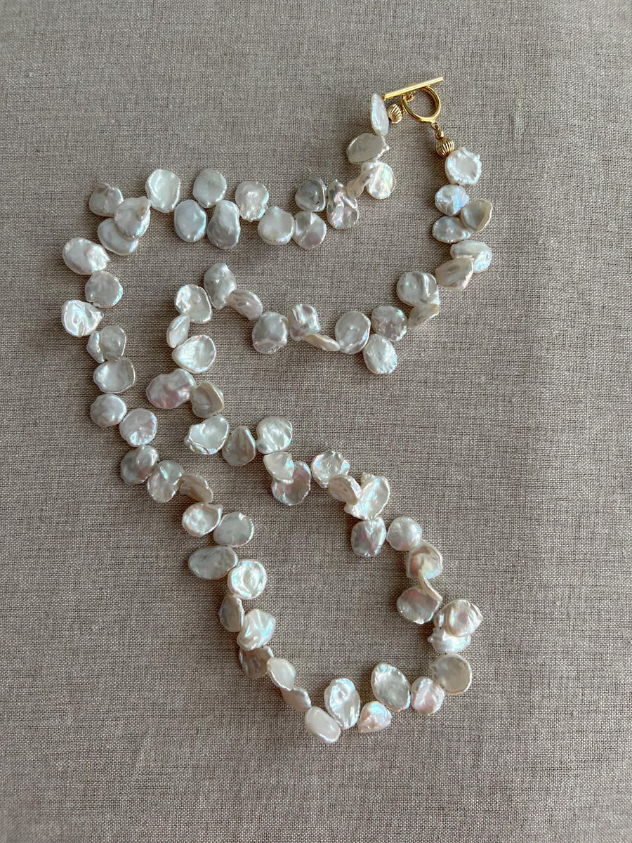 Keshi Pearl Necklace: 14k Gold Filled Clasp, Freshwater Pearls