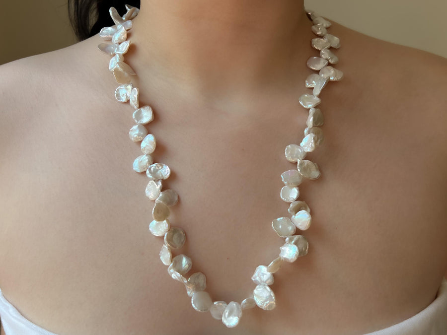 Keshi Pearl Necklace: 14k Gold Filled Clasp, Freshwater Pearls