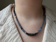 Sapphire Necklace: 14k Gold Accents,  Boho Gemstone Jewelry