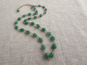 Emerald Ovals Necklace: 14k Gold Filled, May Birthstone, Layering Jewelry