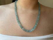 Aquamarine Carved Pumpkin Necklace: Hand Knotted Gemstone, 14k Gold Filled