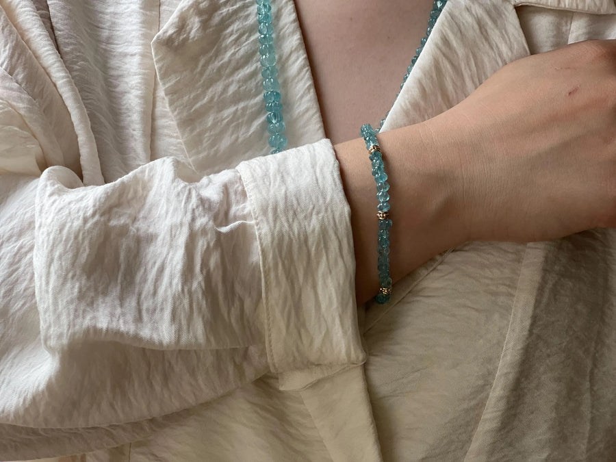 Aquamarine Carved Pumpkins Bracelet