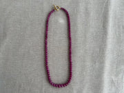 Ruby Roundel Necklace: Hand Knotted Gemstones, 14k Gold Filled Clasp