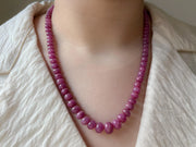 Ruby Roundel Necklace: Hand Knotted Gemstones, 14k Gold Filled Clasp