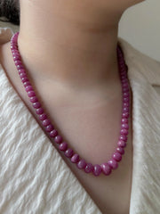 Ruby Roundel Necklace: Hand Knotted Gemstones, 14k Gold Filled Clasp