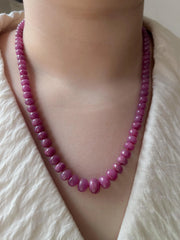 Ruby Roundel Necklace: Hand Knotted Gemstones, 14k Gold Filled Clasp
