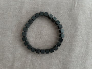 Matte Black Hematite Men's Bracelet: Unisex Gemstone Stretch Jewelry