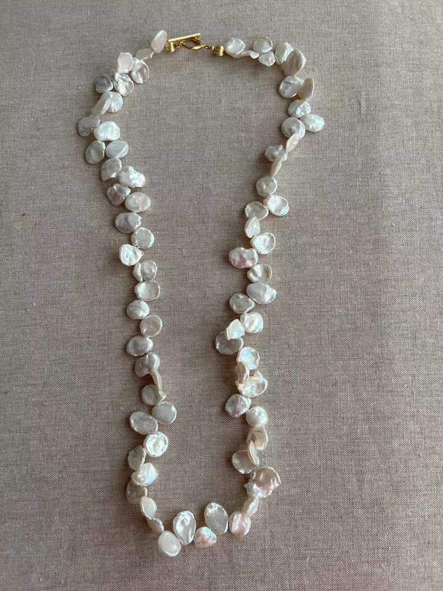 Keshi Pearl Necklace: 14k Gold Filled Clasp, Freshwater Pearls