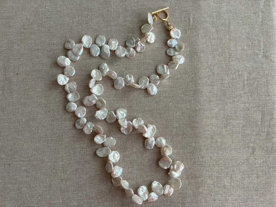Keshi Pearl Necklace: 14k Gold Filled Clasp, Freshwater Pearls