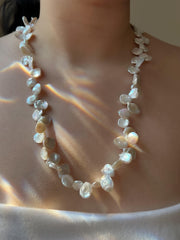 Keshi Pearl Necklace: 14k Gold Filled Clasp, Freshwater Pearls