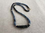 Sapphire Necklace: 14k Gold Accents,  Boho Gemstone Jewelry
