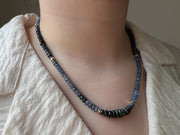 Sapphire Necklace: 14k Gold Accents,  Boho Gemstone Jewelry