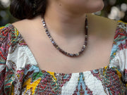 Chocolate Moonstone Cube Necklace: 14k Gold Filled, Hand Knotted Gemstones