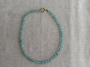 Sky Blue Topaz and Peridot Gemstone Necklace: 14k Gold Filled Gemstone Boho Jewelry