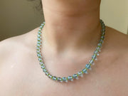 Sky Blue Topaz and Peridot Gemstone Necklace: 14k Gold Filled Gemstone Boho Jewelry