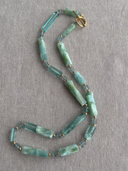 Angelite Necklace with Kyanite Accents: 14k Gold Filled, Boho Gemstone Jewelry