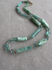 Angelite Necklace with Kyanite Accents: 14k Gold Filled, Boho Gemstone Jewelry