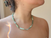 Angelite Necklace with Kyanite Accents: 14k Gold Filled, Boho Gemstone Jewelry