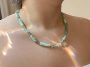 Angelite Necklace with Kyanite Accents: 14k Gold Filled, Boho Gemstone Jewelry