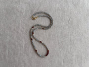 Labradorite and Garnet Necklace: 14k Gold Filled, Boho Layering