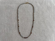 Labradorite and Garnet Necklace: 14k Gold Filled, Boho Layering