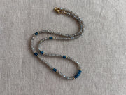 Labradorite and Swiss Blue Topaz Necklace : 14k Gold Filled, 17" Gemstone Necklace