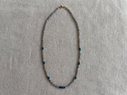 Labradorite and Swiss Blue Topaz Necklace : 14k Gold Filled, 17" Gemstone Necklace