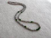 Labradorite and Chrome Diopside Necklace: 14k Gold Filled, Layering Necklace